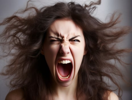 Woman of European appearance who appears to be furious AI Generative photo
