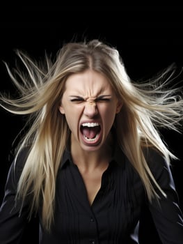 Woman of European appearance who appears to be furious AI Generative photo