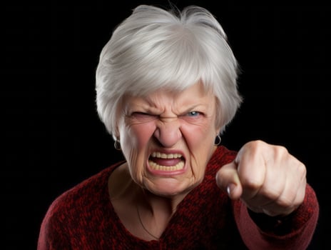 Woman of European appearance who appears to be furious AI Generative photo