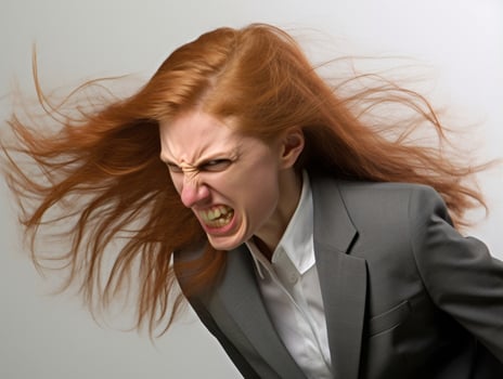 Woman of European appearance who appears to be furious AI Generative photo