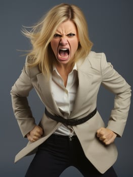 Woman of European appearance who appears to be furious AI Generative photo