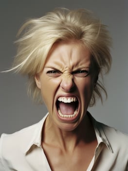 Woman of European appearance who appears to be furious AI Generative photo