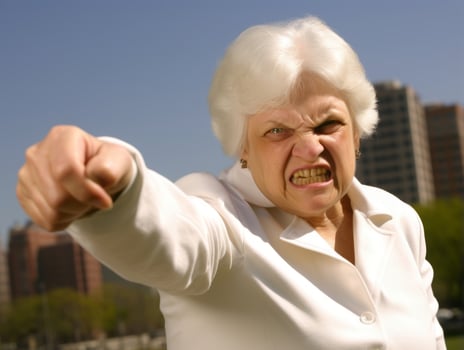 Woman of European appearance who appears to be furious AI Generative photo