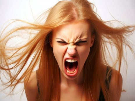 Woman of European appearance who appears to be furious AI Generative photo