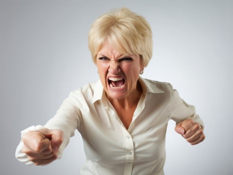 Woman of European appearance who appears to be furious AI Generative photo
