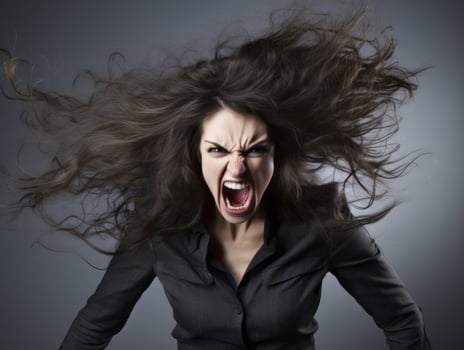 Woman of European appearance who appears to be furious AI Generative photo