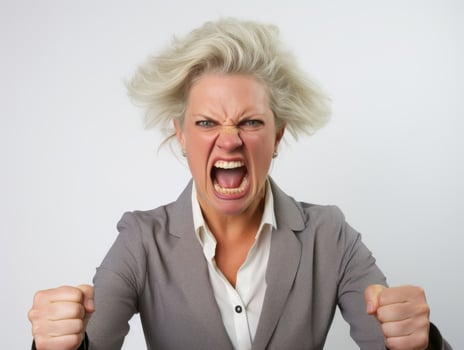 Woman of European appearance who appears to be furious AI Generative photo