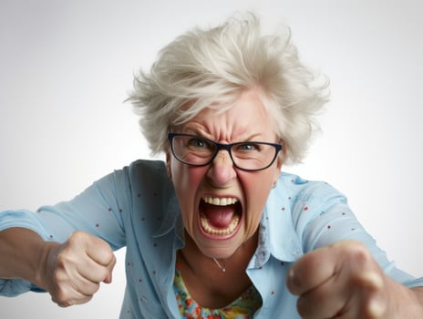 Woman of European appearance who appears to be furious AI Generative photo