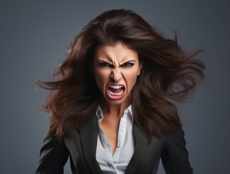 Woman of European appearance who appears to be furious AI Generative photo