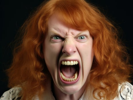 Woman of European appearance who appears to be furious AI Generative photo