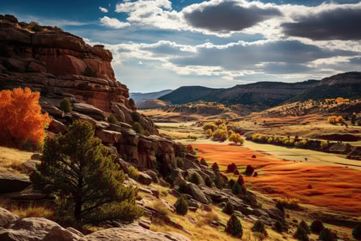 Panoramic view of sacred Native American lands during autumns change photo