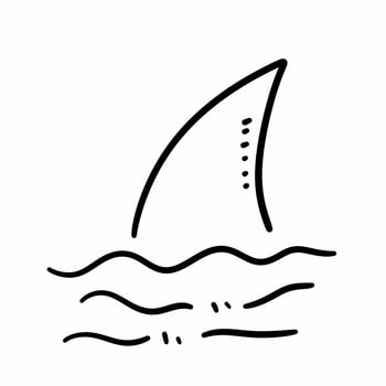 sea shark doodle icon, illustration photo