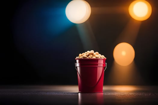 popcorn in a red bucket. AI-Generated photo