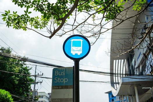 Sign bus stop station photo