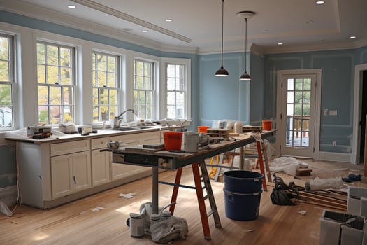 kitchen renovation process repair AI Generated photo