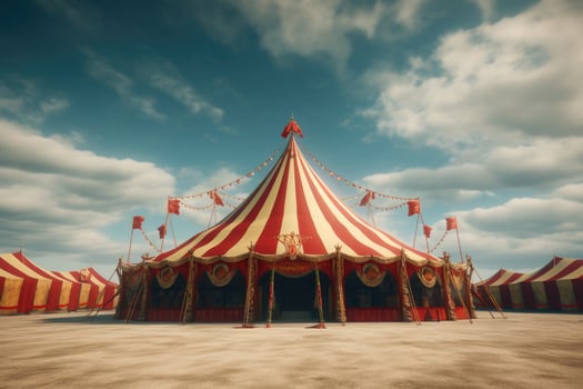 Circus tent at summer day. Generative AI photo