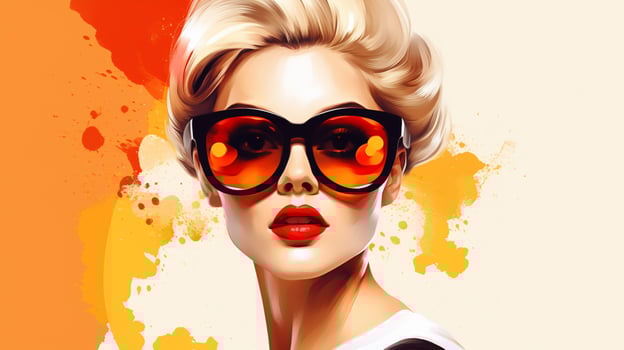 a confident businesswoman in sunglasses smiling elegance photo