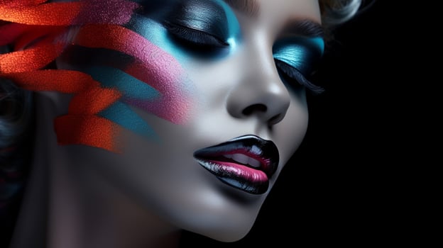 a creative set of make up colors dark photo