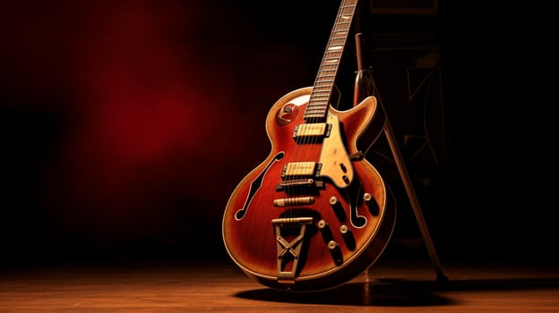 a guitar with the word jazz on it photo