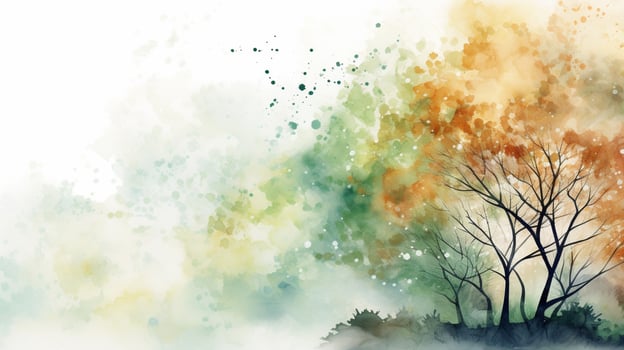 abstract nature illustration tree backdrop watercolor paint photo