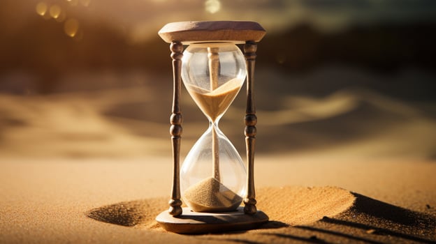 antique hourglass time running out of sand photo