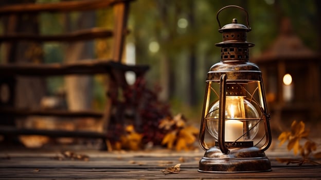 antique lantern illuminates old fashioned architecture photo