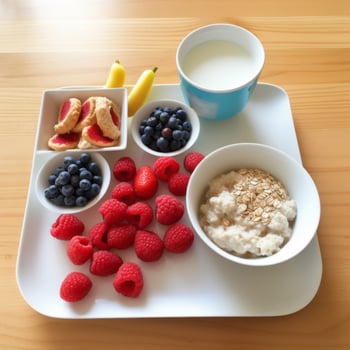 Norwegian breakfast for children - AI generated photo