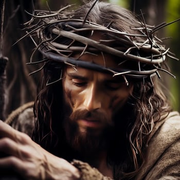 Emotive Depiction of Jesus Christ - AI generated photo