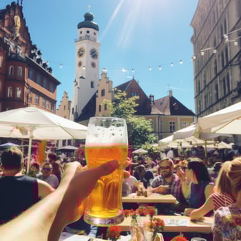 Oktoberfest Beer Festival in Munich - AI generated photo