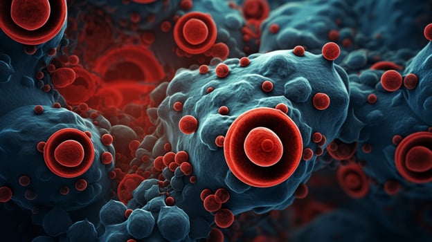 blood cells magnified revealing nature microscopic design photo