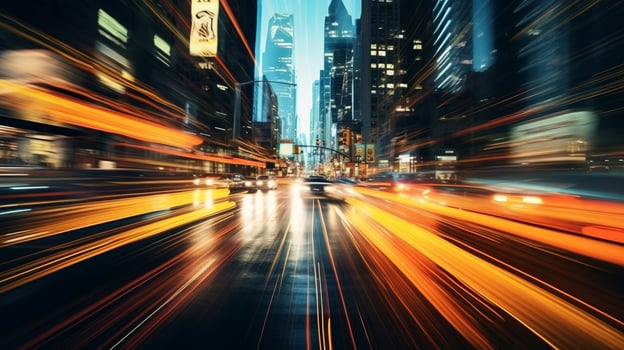 blurred motion speeding cars city comes alive photo