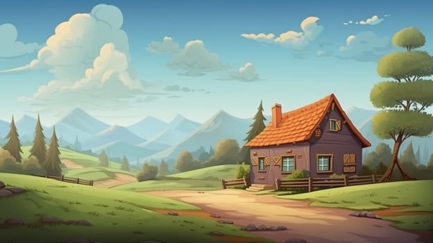 building house facade rural scene landscape photo