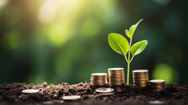 calculating investment growth with selective focus macro photo
