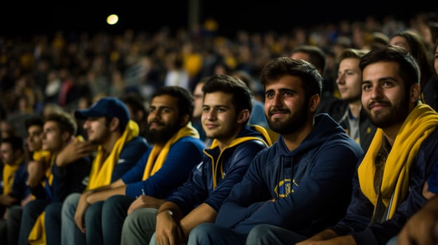 championship night fans sitting in bleachers photo