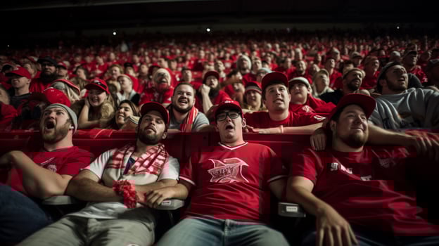 championship night fans sitting in bleachers photo