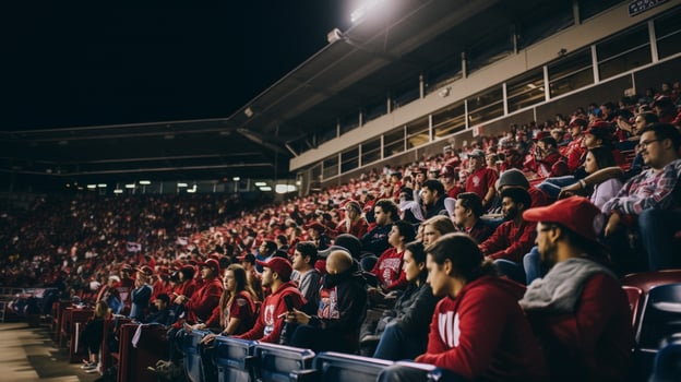 championship night fans sitting in bleachers photo