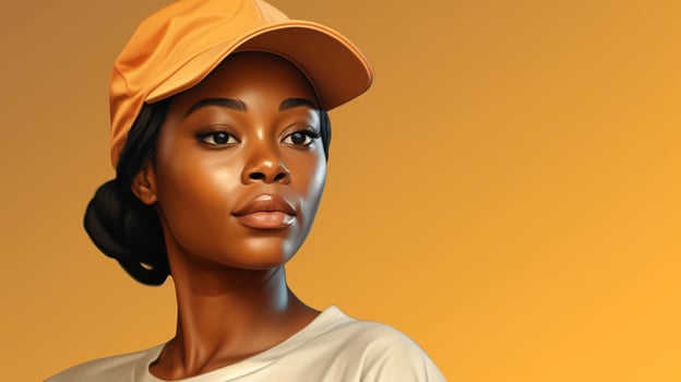 confident young african woman in casual cap photo