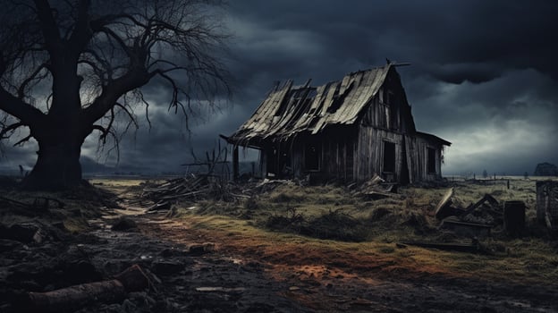 dark stained rusty grunge building spooky abandoned ruine photo