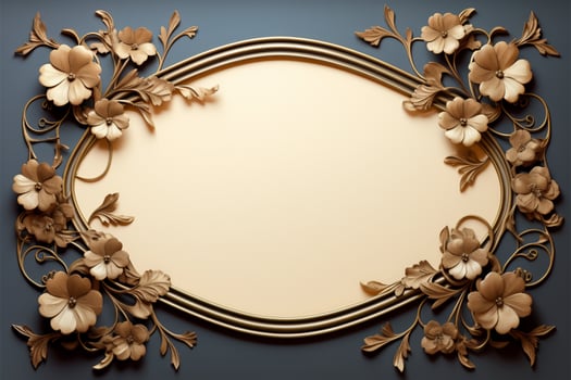 Elegant background with a vintage frame, evoking classic aesthetics AI Generated photo