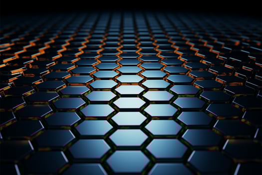 Hexagonal honeycomb in 3D, creating an abstract, textured backdrop AI Generated photo