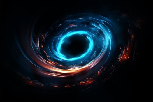Hypnotic spiral tunnels and enigmatic black holes in deep space AI Generated photo