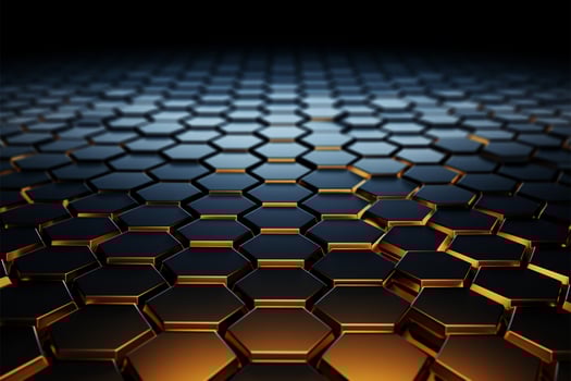 Abstract 3D honeycomb hexagons form a mesmerizing geometric background AI Generated photo