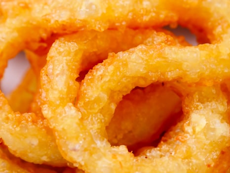 fried onion rings in a plate photo