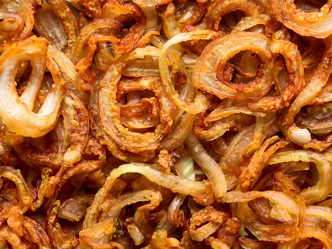 background of fried onion for cooking photo