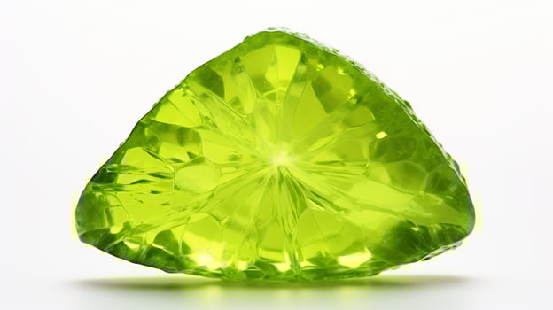 Photo of Peridot isolated on white background. Generative AI