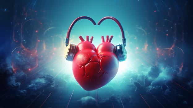 healthy heartbeat heard with diagnostic medical tool photo
