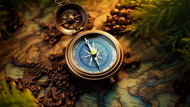 journey west exploring nature with navigational compass photo
