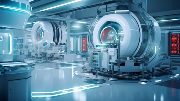 modern machinery in a futuristic laboratory setting photo
