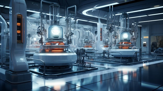 modern machinery in a futuristic laboratory setting photo