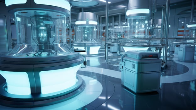modern machinery in a futuristic laboratory setting photo